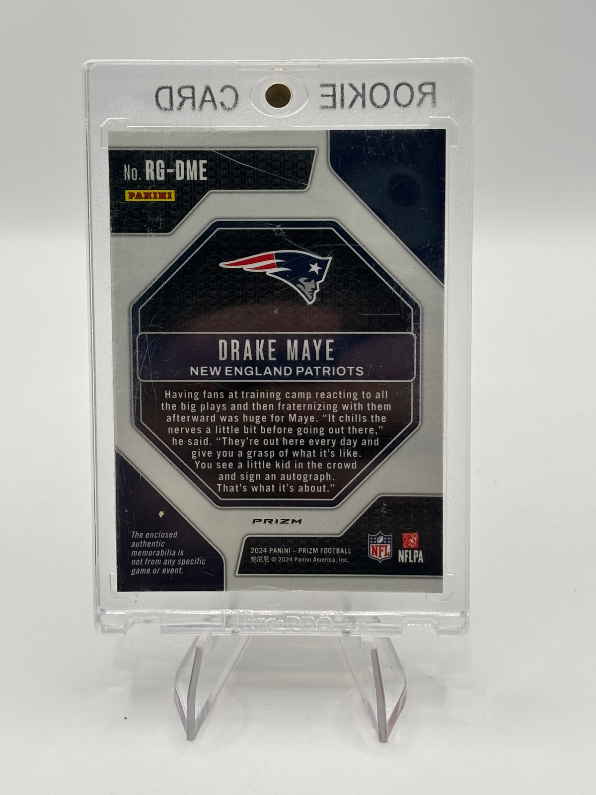 Drake Maye Rookie Gear patch